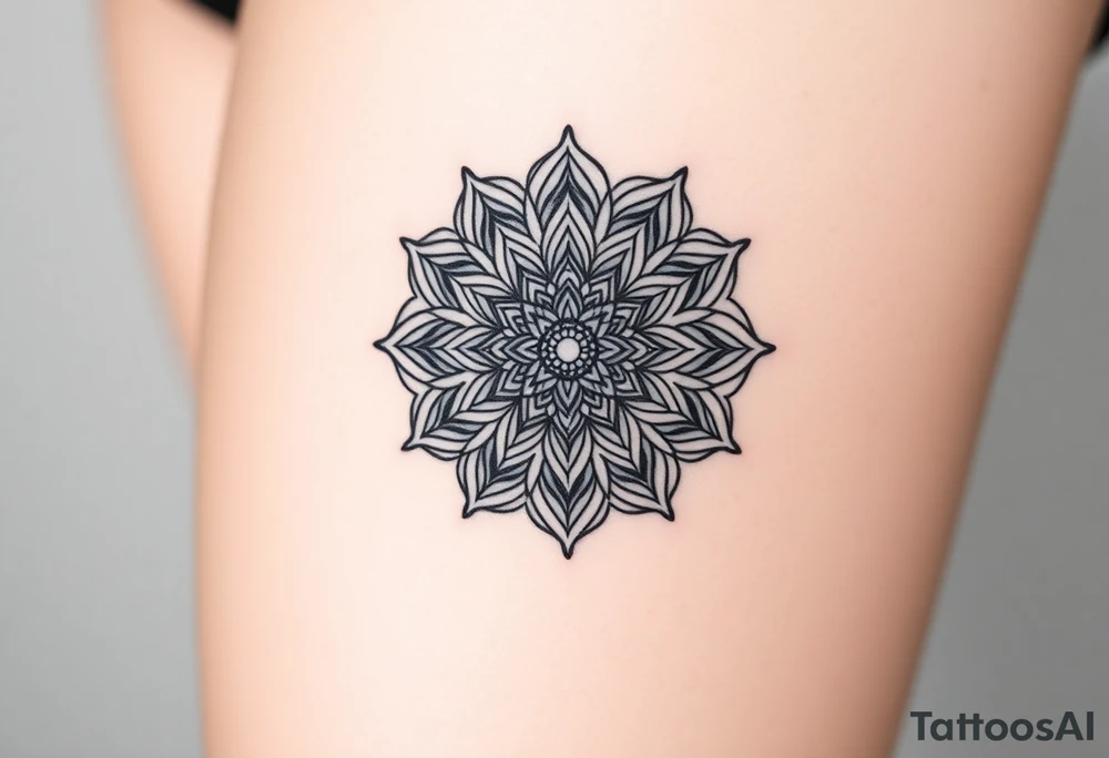 intricate mandala with sacred geometry and cosmic elements tattoo idea