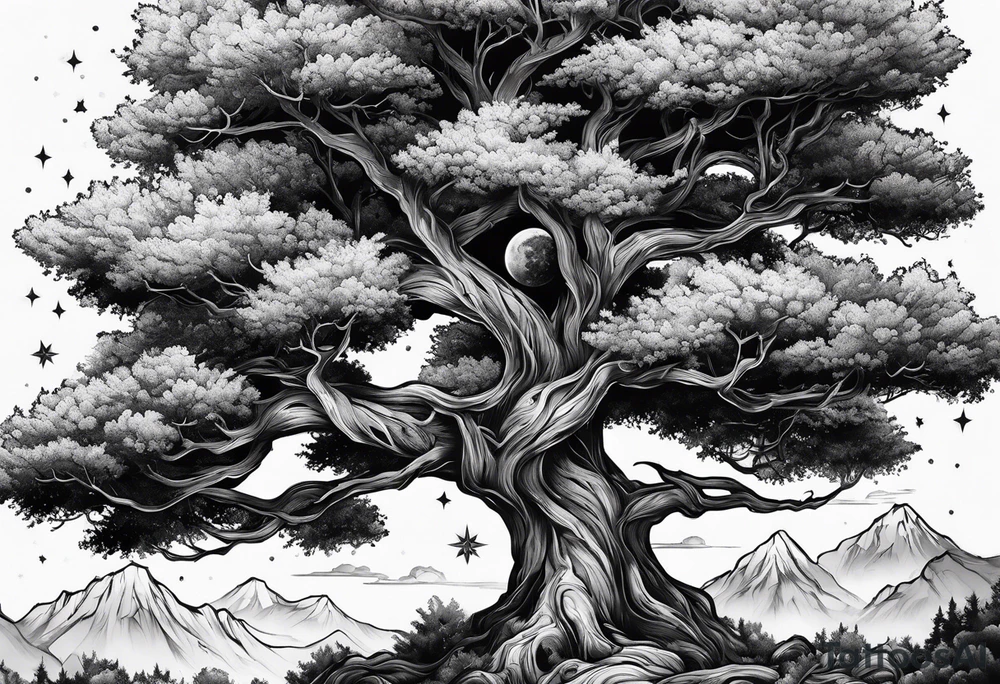 Tree with Star fighters tattoo idea