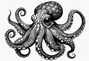 Large blue ring octopus tattoo idea