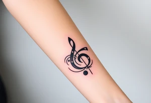 grand piano under the stars swirl treble tattoo idea