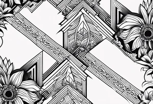 A geometric half sleeve tattoo idea