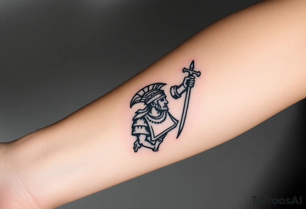 greek soldier tattoo idea