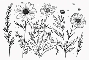 few wildflowers tattoo idea