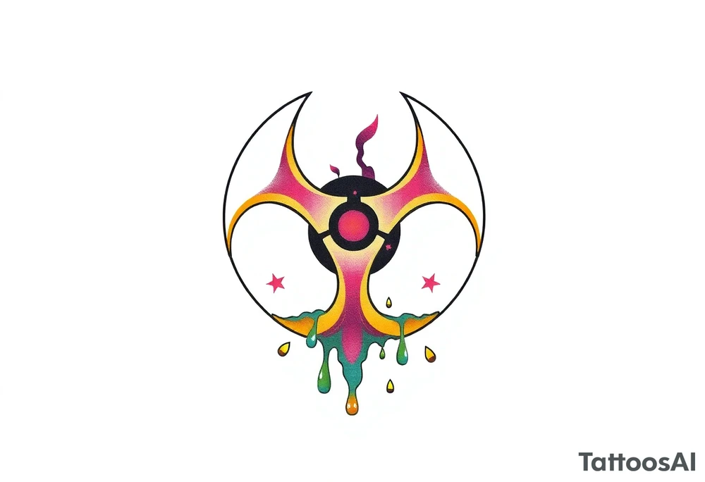 Contagion sign with toxic spill tattoo idea
