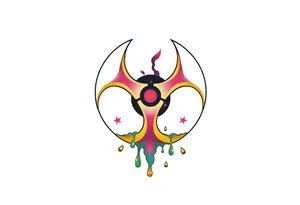 Contagion sign with toxic spill tattoo idea