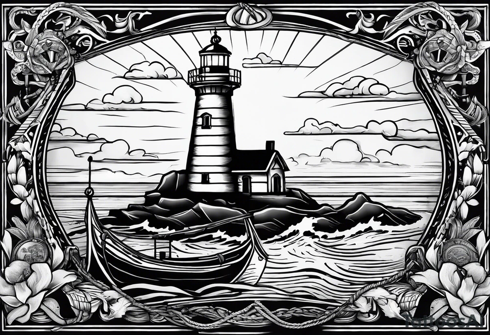 Lighthouse and anchor that says "my beacon, my anchor" tattoo idea