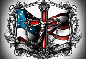 Design of Words only of quote “Stand for the Flag Kneel for the Cross” tattoo idea