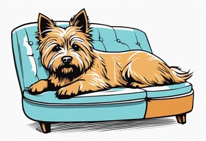 cairn terrier laying on couch tattoo idea