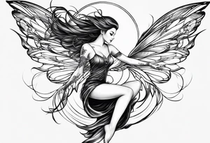 Full body flying Fairy tattoo idea