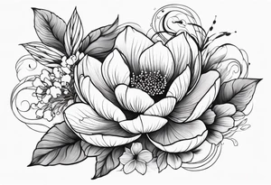 Summer floral tattoo idea