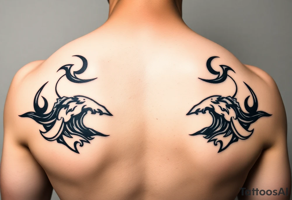 tribal wave patterns tattoo idea