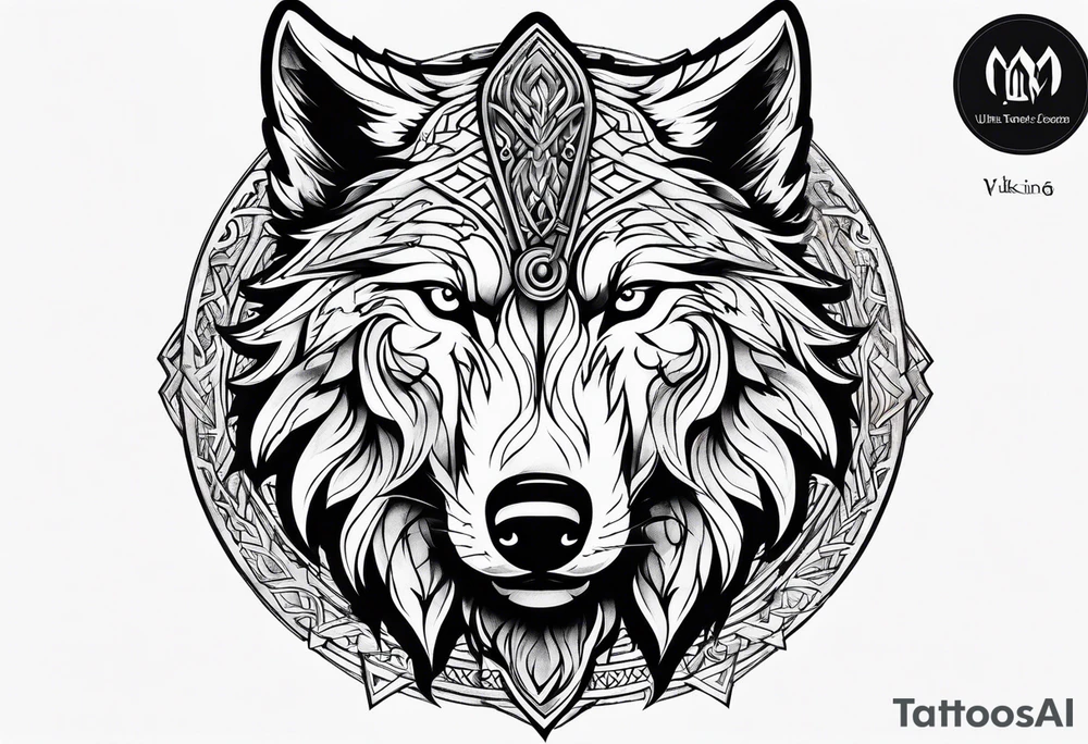 Viking wolf tattoo idea
