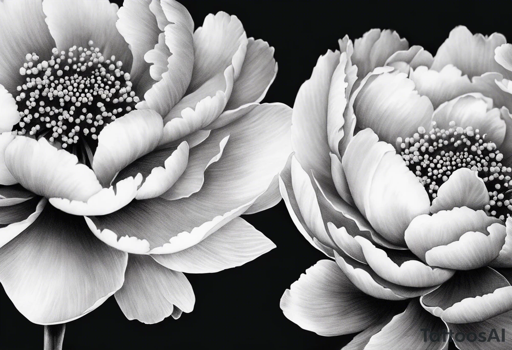 Closed peonies tattoo idea