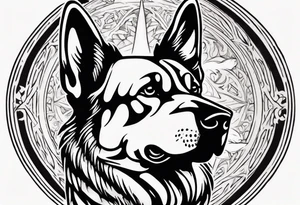 Sode profile scary German shepherd tattoo idea