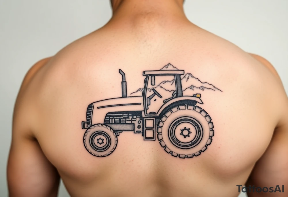 massey Ferguson tractor cow and mountian tattoo idea