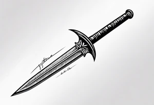 The sword “Needle” from Game of Thrones with the phrase “Stick ‘em with the pointy end” above tattoo idea