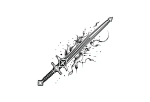 Life, sword, power, relentless, happiness tattoo idea