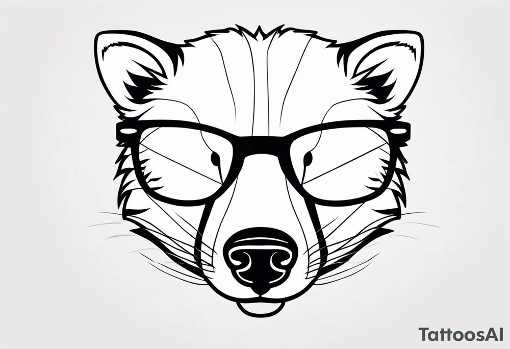 cute badger with glasses on tattoo idea