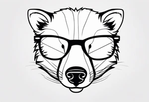 cute badger with glasses on tattoo idea