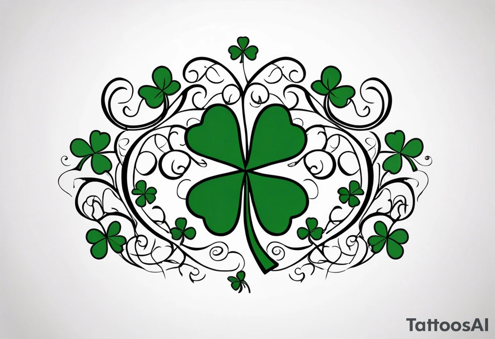 a single three leaf clover with vine tattoo idea