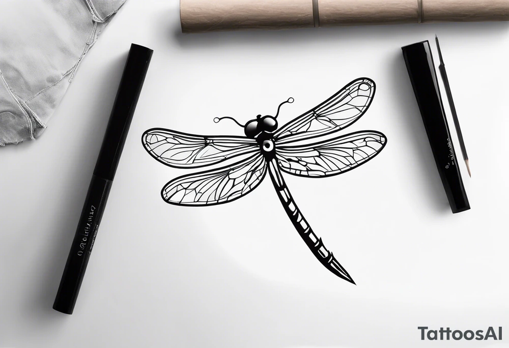 dragonfly outline tattoo idea