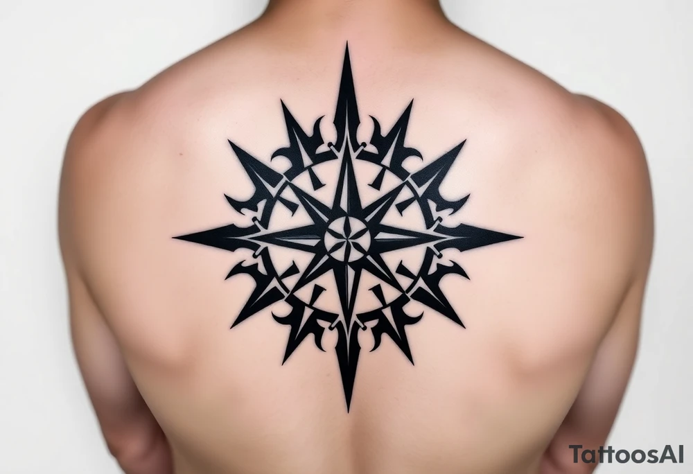 Compass rose tattoo idea