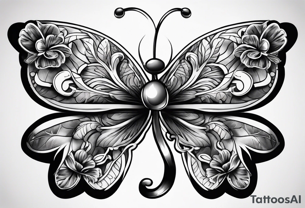 a single three leaf clover with vine tattoo idea