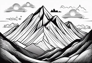 Simplified one of a single mountain tattoo idea