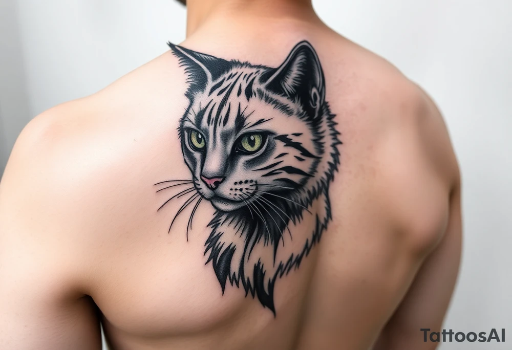 black cat tattoo idea