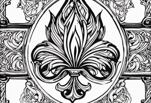 Fleur de lys celtique en flamme tattoo idea