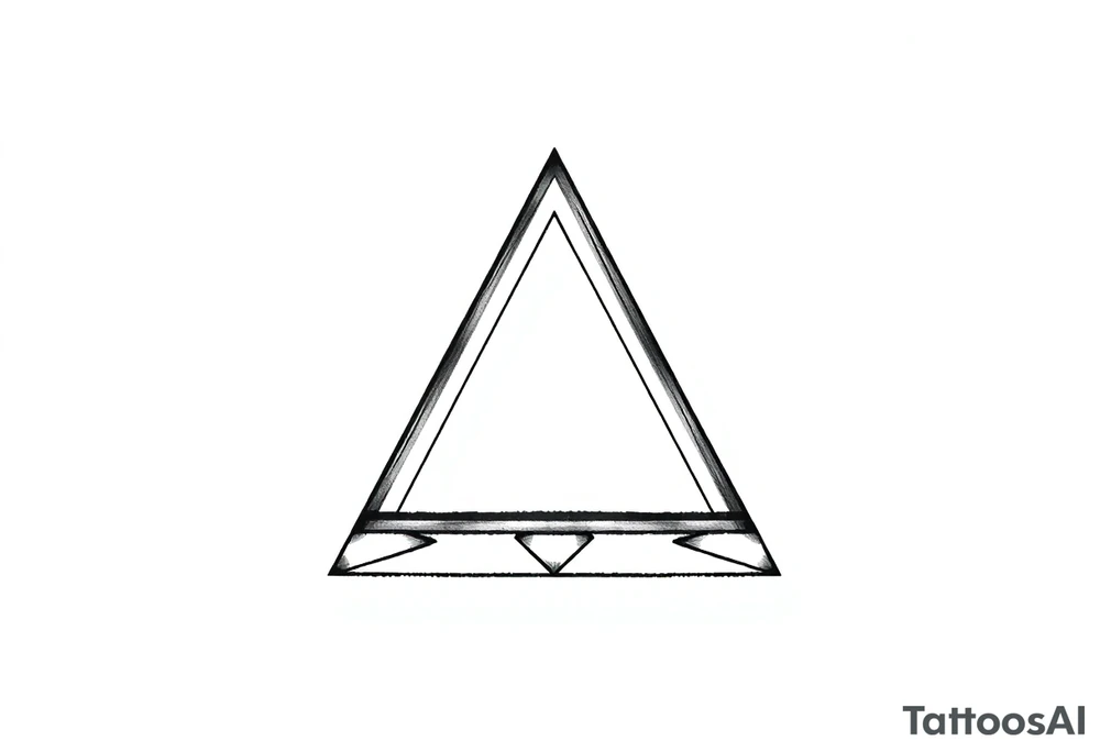 I want triangle. Spirit mind and body. Three triangles with same width and height. The first will be slightly offset to the right and the second slightly busunuty down tattoo idea