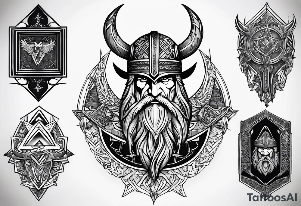 forearm tattoo. Viking odin and crow tattoo idea