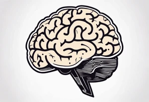 anthropomorphic brain with depression tattoo idea