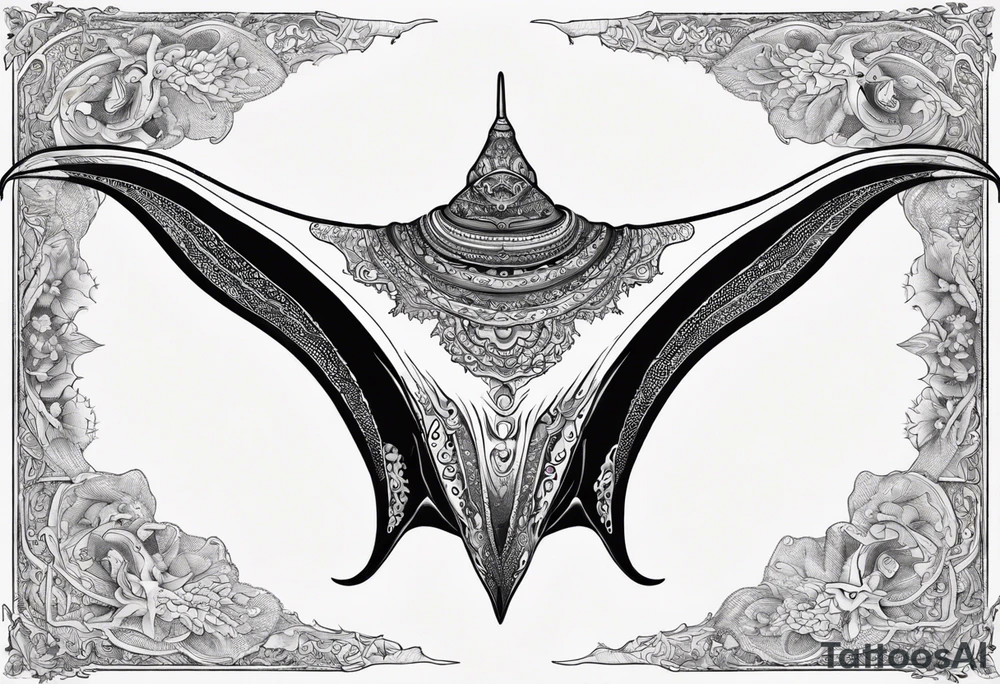 Giant 
Manta ray in thai tattoo idea