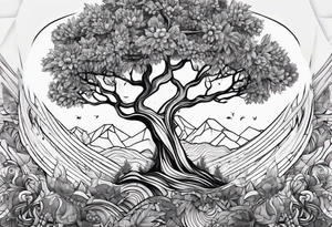 A psychedelic olivevtree tattoo idea