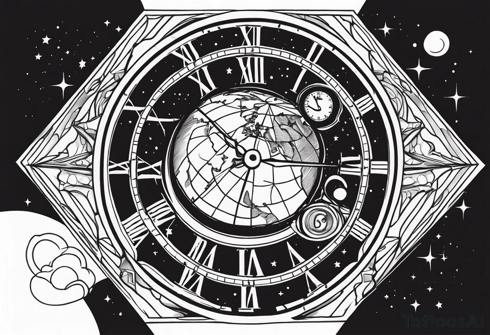 time travel space vector tattoo idea