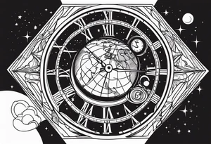 time travel space vector tattoo idea