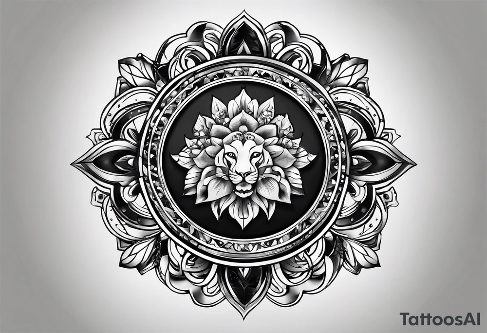 Circle tattoo inside oscar written tattoo idea