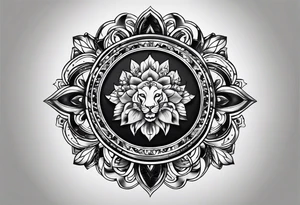 Circle tattoo inside oscar written tattoo idea