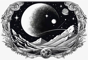 Spartan, outer space, Einstein, physics, writing, sleeve tattoo tattoo idea