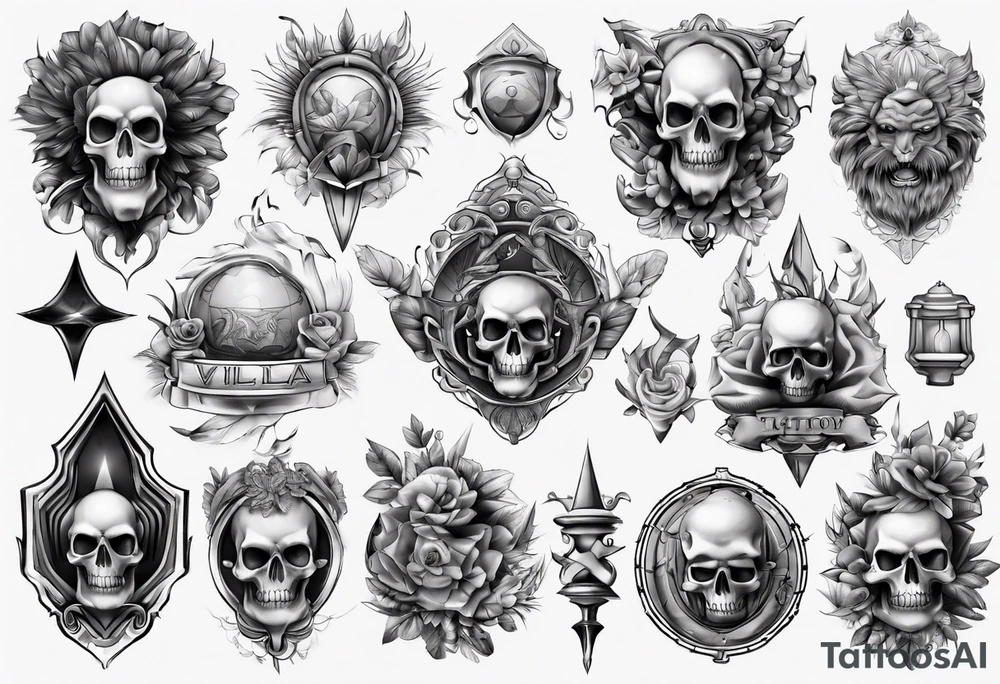 luxury villa tattoo idea