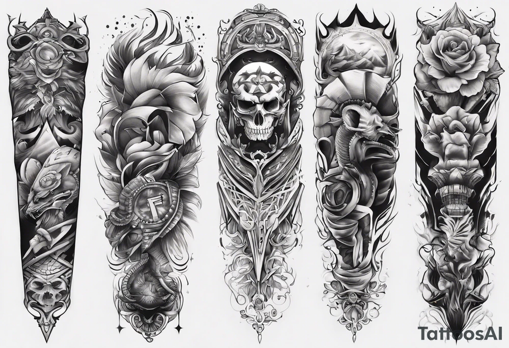 men’s arm sleeve tattoo idea