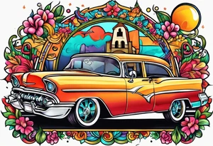 Colorfull macaras with a Cuban vibe to celebrate friendship tattoo idea
