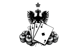 Poland symbol and poker cards Add casino money to it. tattoo idea