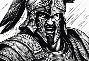 spartan soldier enraged tattoo idea