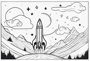 Rocket Ship Adventure tattoo idea