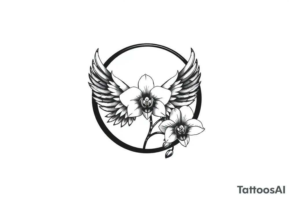 infinity loop with wings inside and an orchid tattoo idea infinity loop with wings inside and an orchid tattoo idea