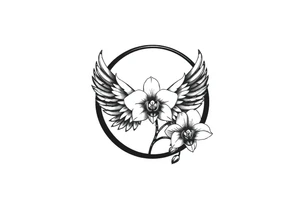 infinity loop with wings inside and an orchid tattoo idea