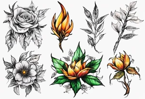 Lord of the rings flowers and leaves tattoo idea