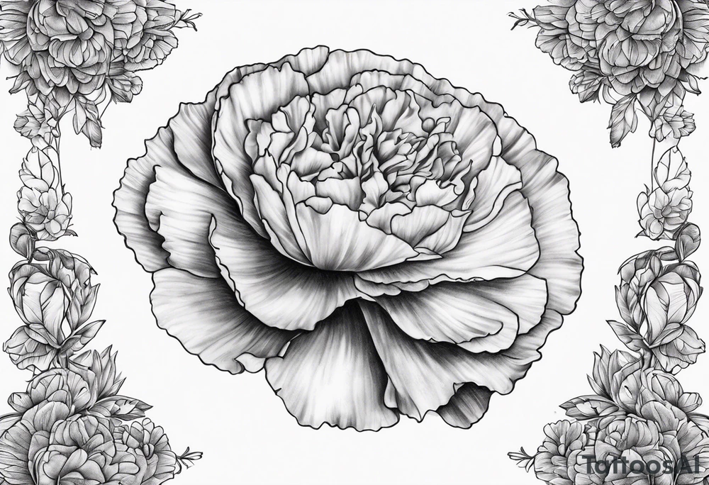 Carnation moon tattoo idea